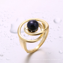 China Hersteller Schmuck Erkenntnisse schwarz Perle Ring Goldring für Mädchen
